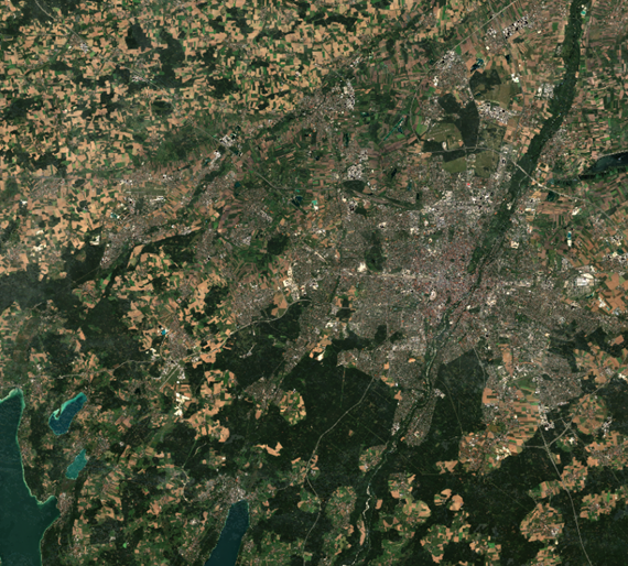 Sentinel-2 Bild rund um München